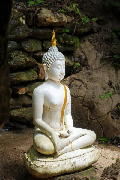 Weiße Buddha Statue Dschungel Wat Palad Chiang Mai Thailand — Stockfoto