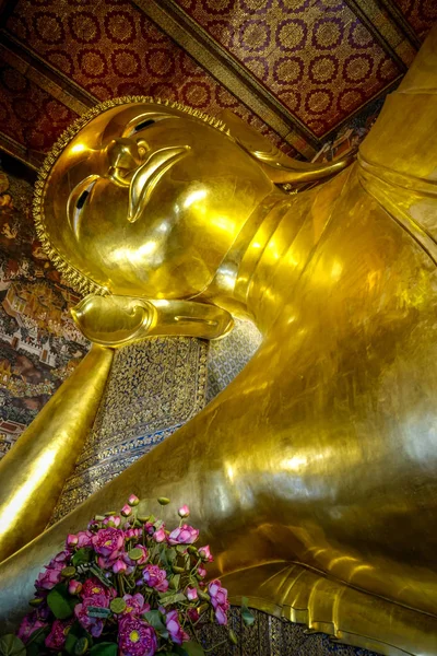 Reclinación Buddha Templo Buddhist Wat Pho Bangkok Tailandia — Foto de Stock