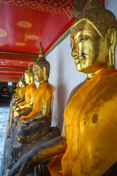 Buddhovy Sochy Buddhistickém Chrámu Wat Pho Bangkok Thajsko — Stock fotografie