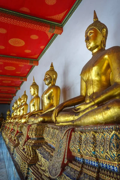 Estátuas Buda Wat Pho Templo Budista Bangkok Tailândia — Fotografia de Stock