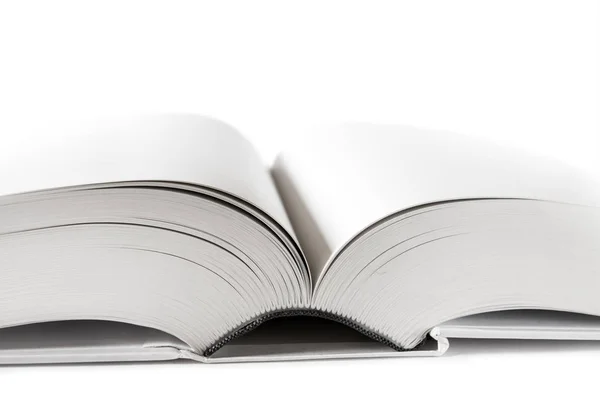 Aprire il dizionario in bianco, libro su sfondo bianco — Foto Stock
