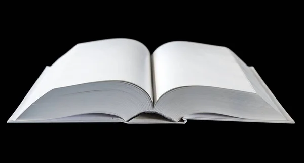 Diccionario abierto en blanco, libro aislado en negro —  Fotos de Stock