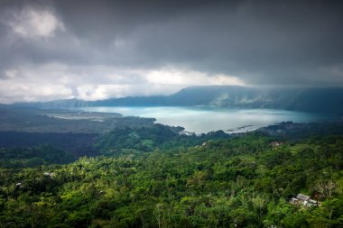 Gunung batur yanardağ ve göl, Bali, Endonezya