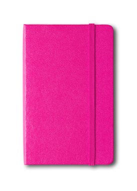 Beyaz üzerinde izole kırmızı pembe kapalı Notebook