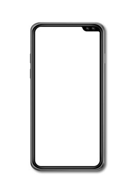 Tüm ekran boş akıllı telefon mockup beyaz izole. 3B render
