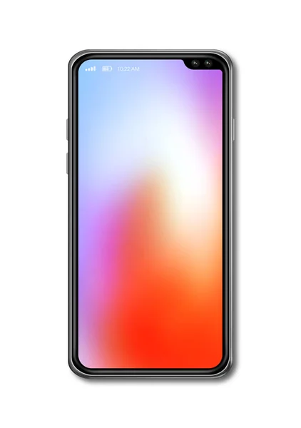 All-Screen färgglada smartphone utkast isolerade på vitt. 3D rämna — Stockfoto
