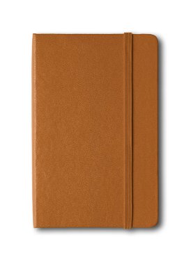 Leather closed notebook isolated on white clipart