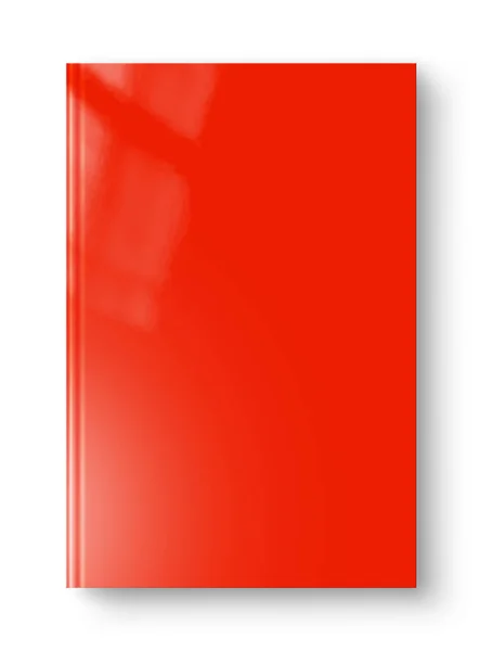 Libro en blanco rojo cerrado aislado en blanco —  Fotos de Stock