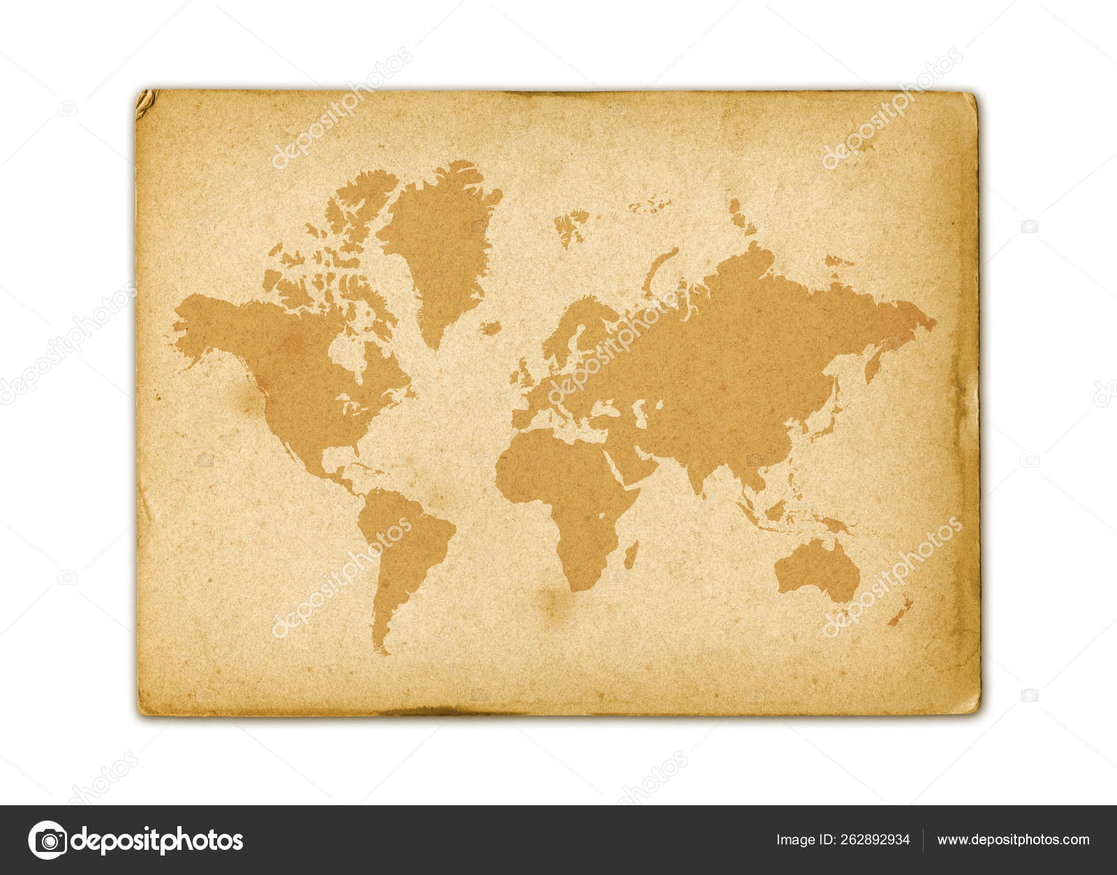 Vintage world map on an old stained parchment Wrapping Paper by