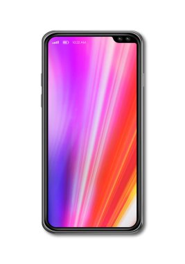Tüm ekran renkli akıllı telefon mockup beyaz izole. 3d rend