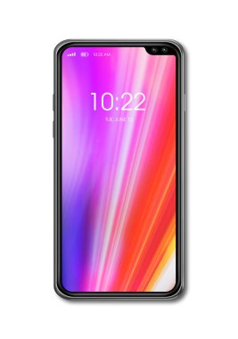 Tüm ekran renkli akıllı telefon mockup beyaz izole. 3d rend