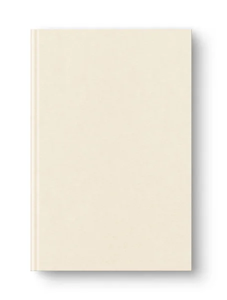 白で隔離されたクローズドベージュのブランクブック — ストック写真