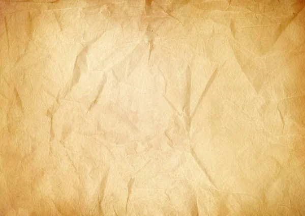 Oud bruin verfrommeld papier textuur achtergrond — Stockfoto