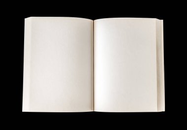 Eski açık boş kitap siyah izole