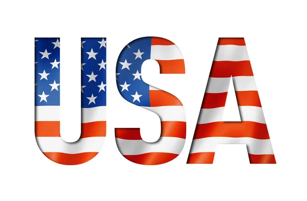 USA flag text font — Stock Photo, Image