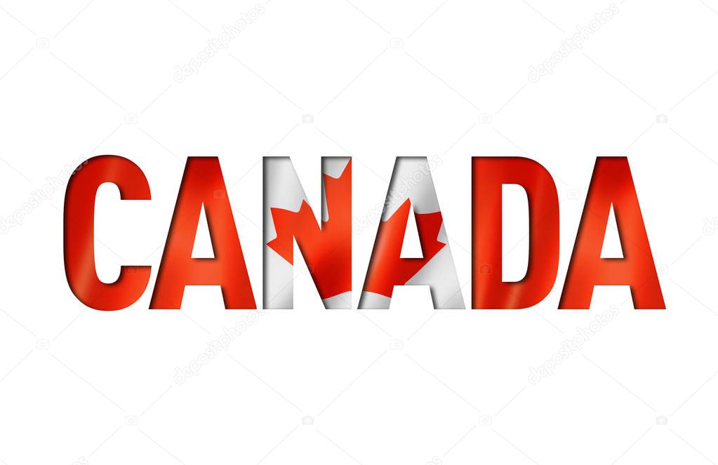 Canadian flag text font. canada symbol background