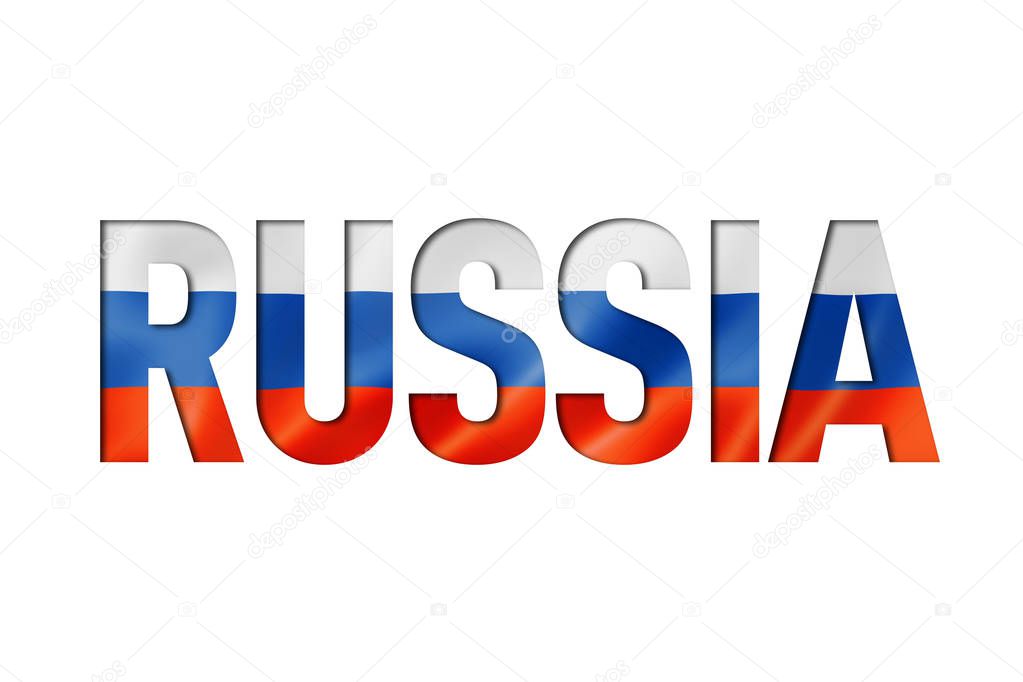 Russian flag text font. russia symbol background