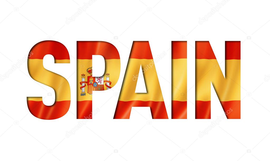 Spain flag text font. spanish symbol background