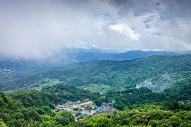 DOI Pui Mong tepe kabile Köyü manzara, Chiang Mai, Tayland