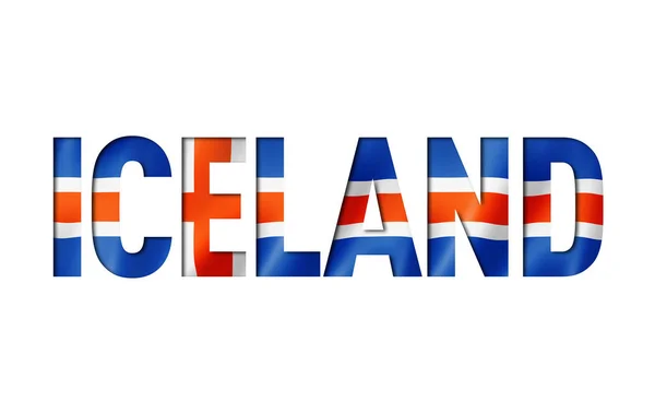 İzlanda bayrak metin yazı tipi — Stok fotoğraf