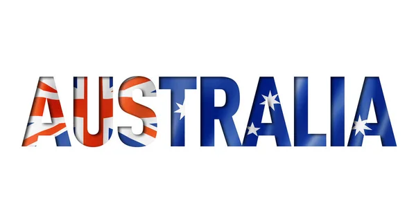 Australische vlag tekst lettertype — Stockfoto