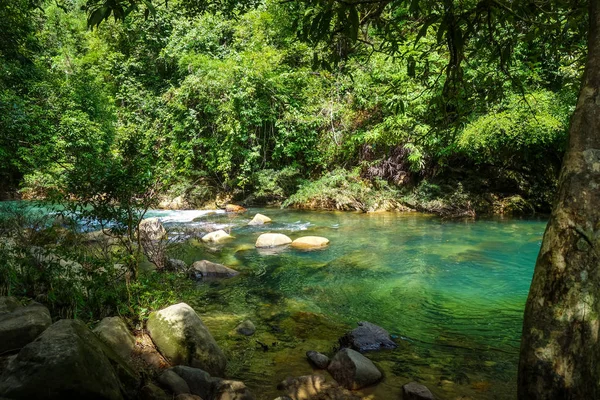 Río en selva tropical, Khao Sok, Tailandia — Foto de Stock