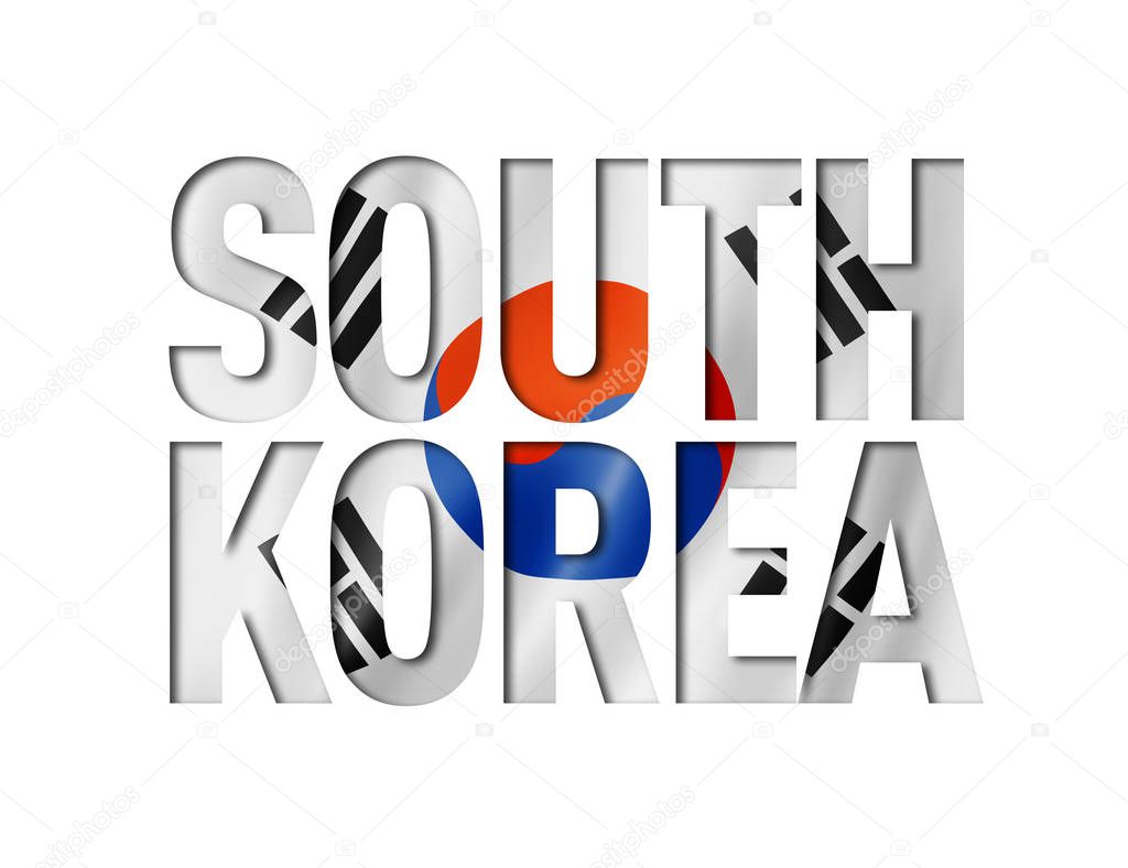 south korea flag text font