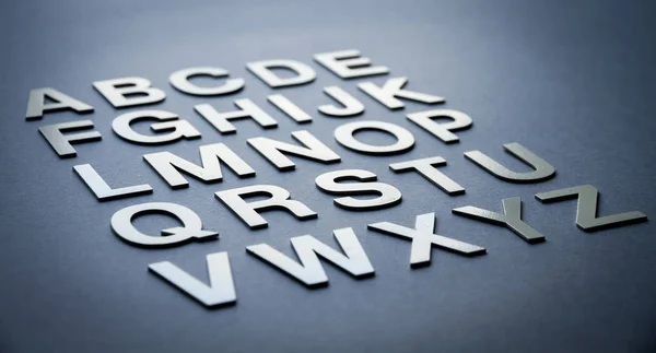 Alfabet gemaakt met vaste letters — Stockfoto