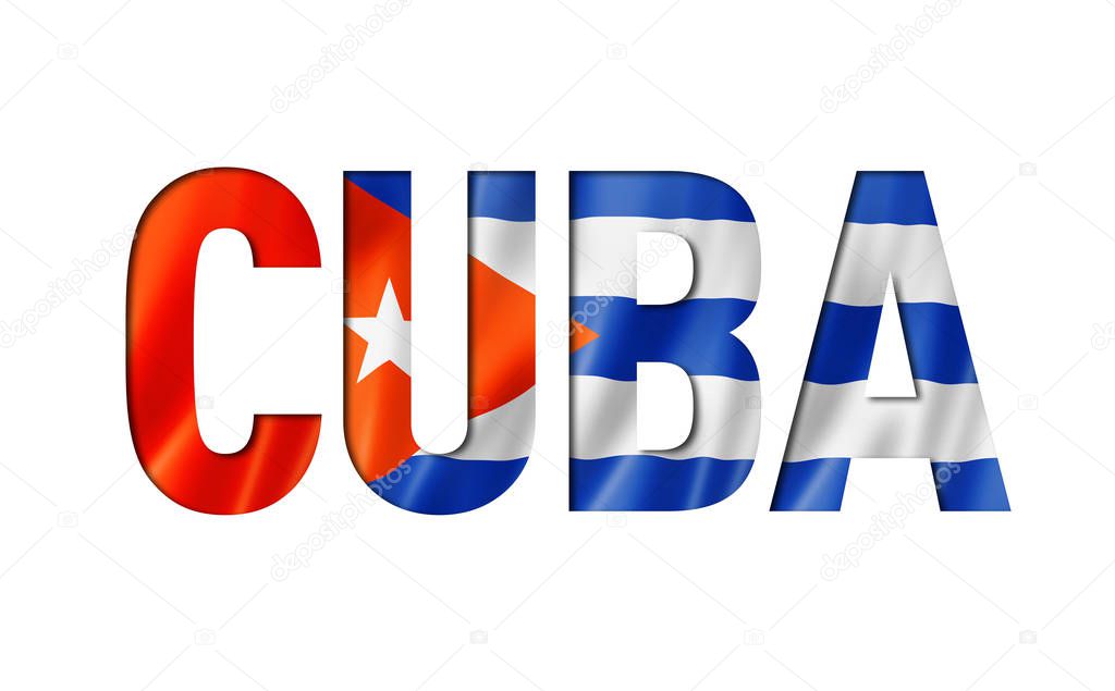 cuban flag text font
