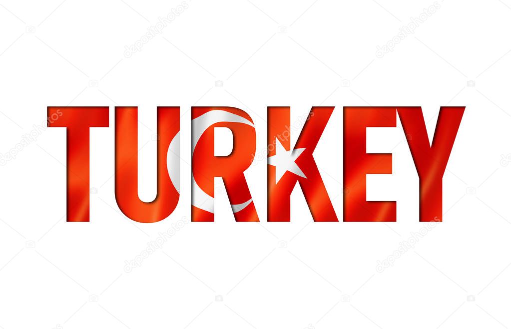 Turkish flag text font. turkey symbol background
