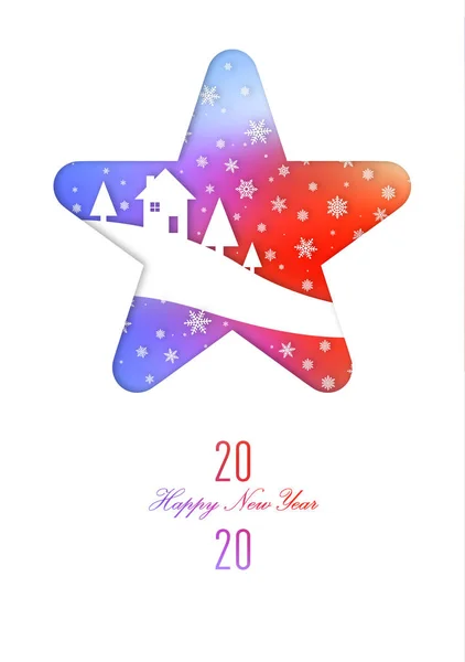 행복 한 신년 2020 무지개 빈티지 카드 — 스톡 사진