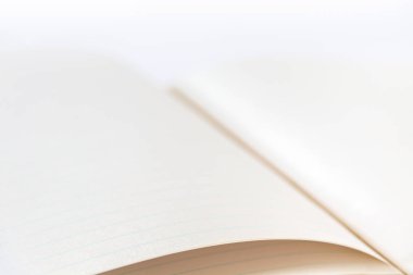 Açık boş defter closeup görünümü