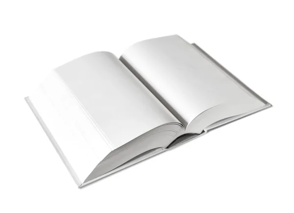 Dicionário em branco aberto, livro isolado em branco — Fotografia de Stock