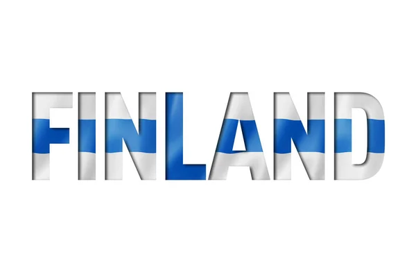 Finlandais drapeau texte police — Photo