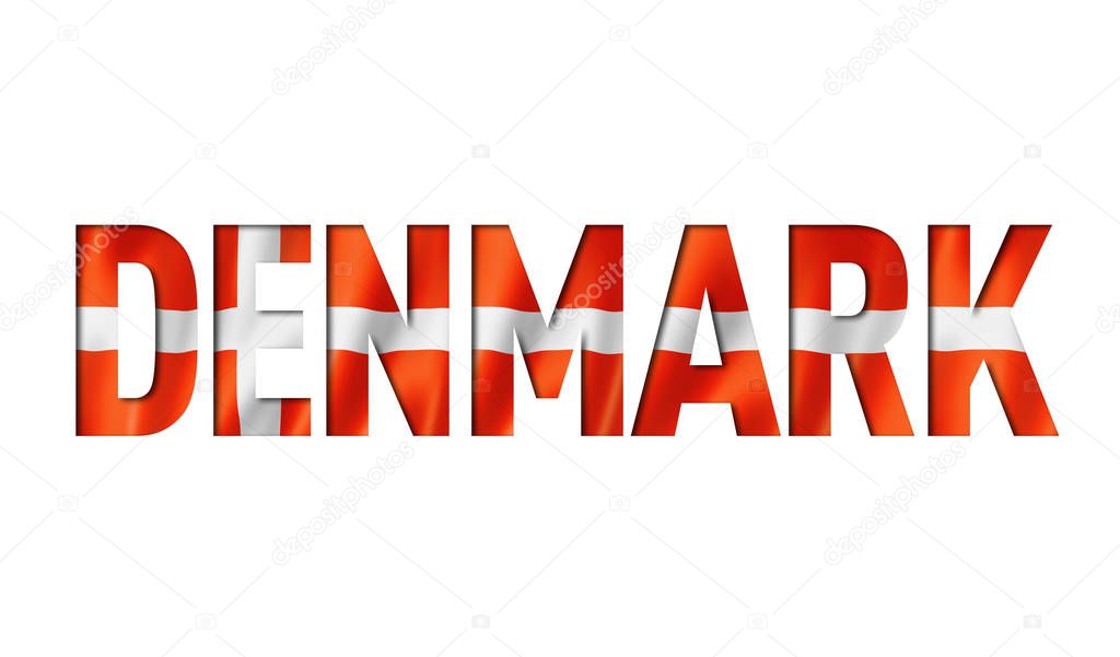 Danish flag text font. denmark symbol background