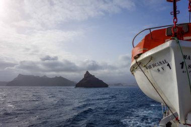 Mindelo / Cape Verde - 11 Ağustos 2018 - Sao Vicente Adası manzaralı