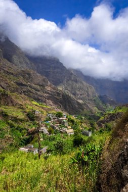 Santo Antao adasındaki Paul Valley manzarası, Cape Verde, Afrika