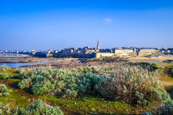 Panoramatická Krajina Města Saint Malo Bretani Francie — Stock fotografie
