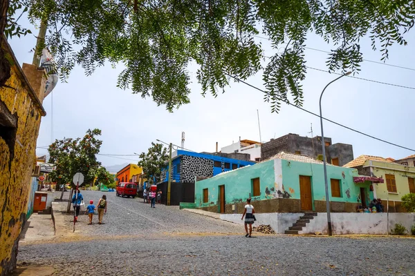 Sao Filipe Cape Verde Ağustos 2018 Şehir Sokakları Yazın Fogo — Stok fotoğraf