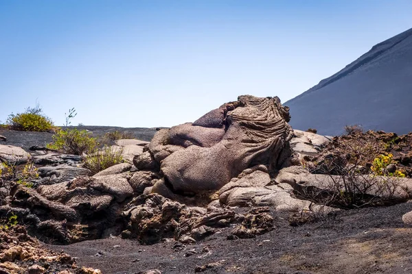 Lava Flow Detail Pico Fogo Volcano Cape Verde Africa — Stock Photo, Image
