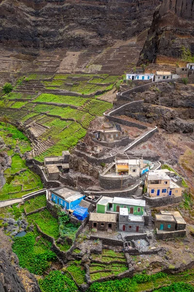 Fontainhas Village Terrace Fields Santo Antao Island Cape Verde Africa — Stock Photo, Image