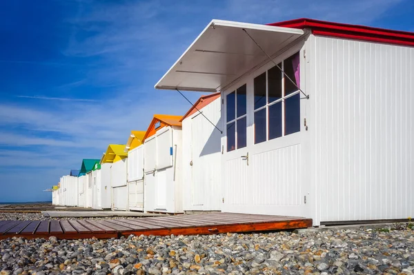 Tradiční Plážové Chaty Treportu Normandie Francie — Stock fotografie