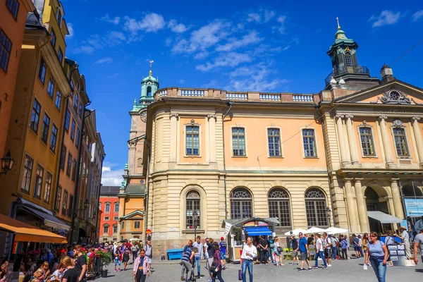 Estocolmo Suécia Julho 2017 Stortorget Square Landmark — Fotografia de Stock