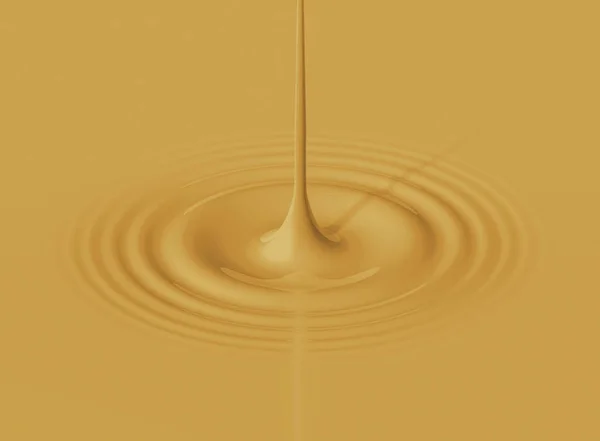 Drop Latte Coffe Splashing Making Ripple Illustration — Stock Photo, Image