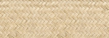 Örülmüş hafif bambu paspas dokusu arkaplan pankartı