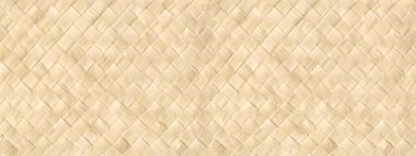 Örülmüş hafif bambu paspas dokusu arkaplan pankartı