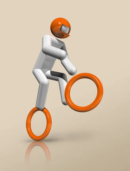 Three Dimensional Cycling Bmx Symbol Olympic Sports Illustration — Stock Photo, Image