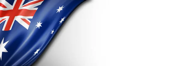 Bandeira Austrália Isolada Branco Bandeira Panorâmica Horizontal — Fotografia de Stock