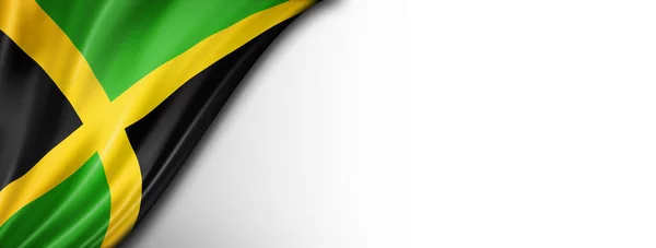 Bandera Jamaica Aislada Blanco Banner Panorámico Horizontal —  Fotos de Stock