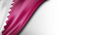 Beyaz Katar bayrağı. Yatay panoramik pankart.